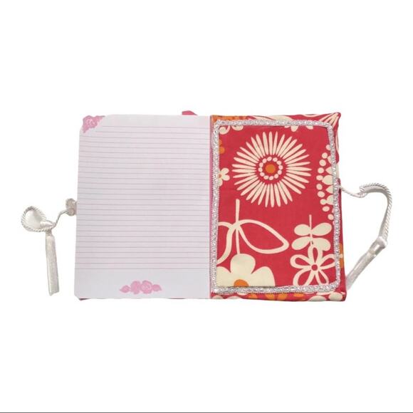 Hand-Made Floral Journal Fabric Red White & Yellow Daisy Hand Made - Picture 5 of 8